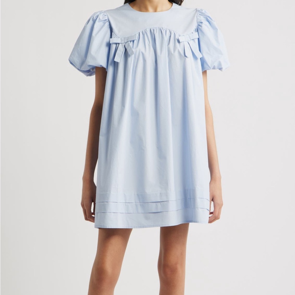 Sister Jane Light Blue Bow Mini Dress